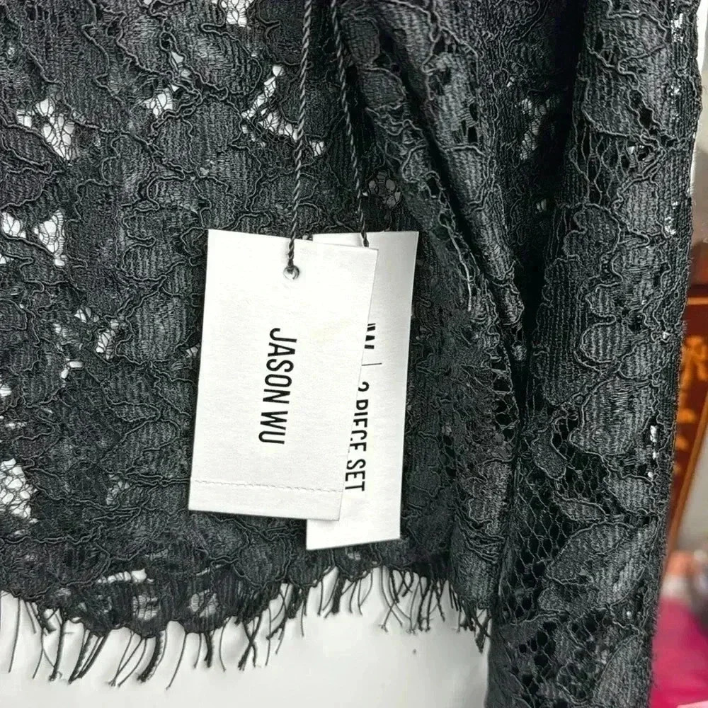 Jason Wu BLACK LACE 2 PIECE NWT LONG SLEEVE DINNER COCKTAIL WEDDING HOLIDAY - Picture 3 of 9